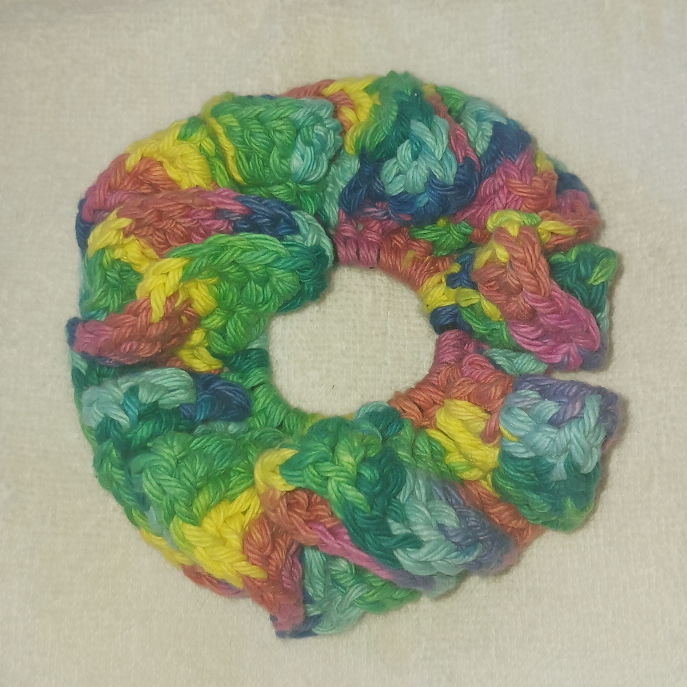 Colorful Crochet Hair Scrunchie